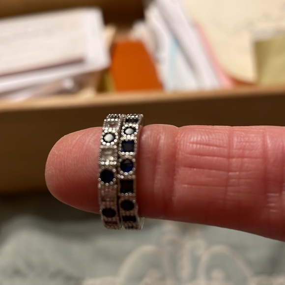 Crystal Swarovski pure 925 silver ring sz 7 - Picture 2 of 3